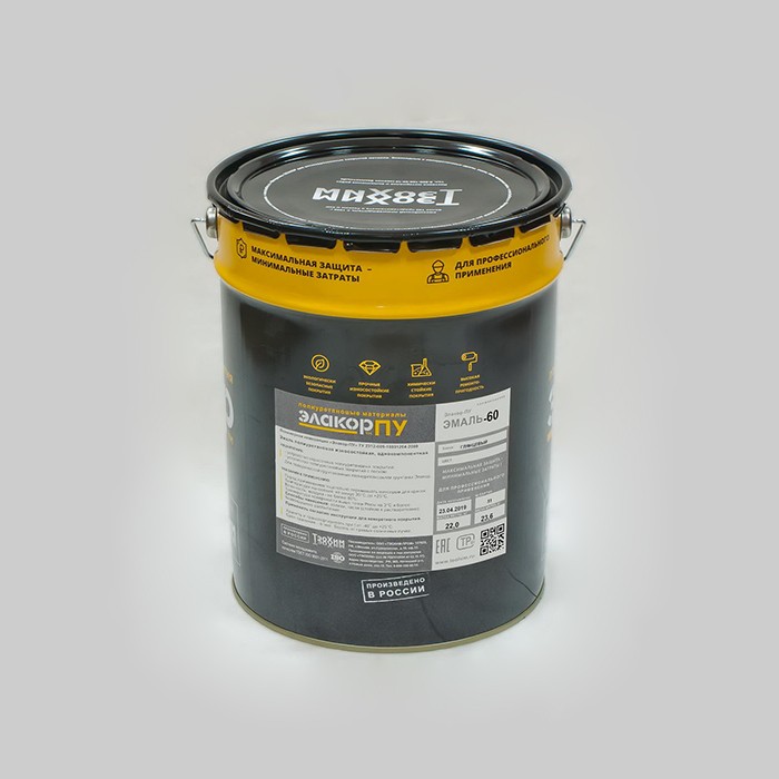 Элакор ПУ Эмаль 60 серая RAL 7040 11кг