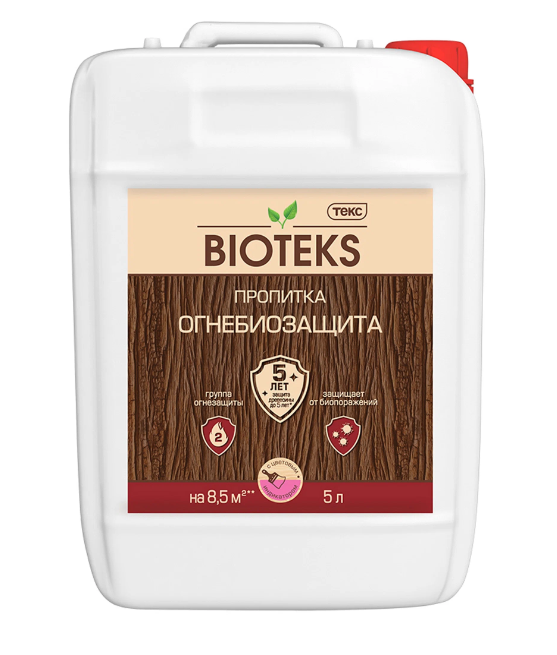 Пропитка Огнебиозащита BIOTEKS Универсал с розовым индикатором 5л