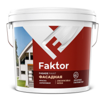 Краска FAKTOR  белая фасадная  , ведро 2,5кг