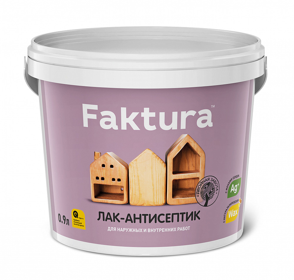 Лак - антисептик  FAKTURA  беленый дуб, ведро 0,9л