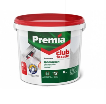Шпатлевка PREMIA CLUB фасадная, ведро 3,5 кг