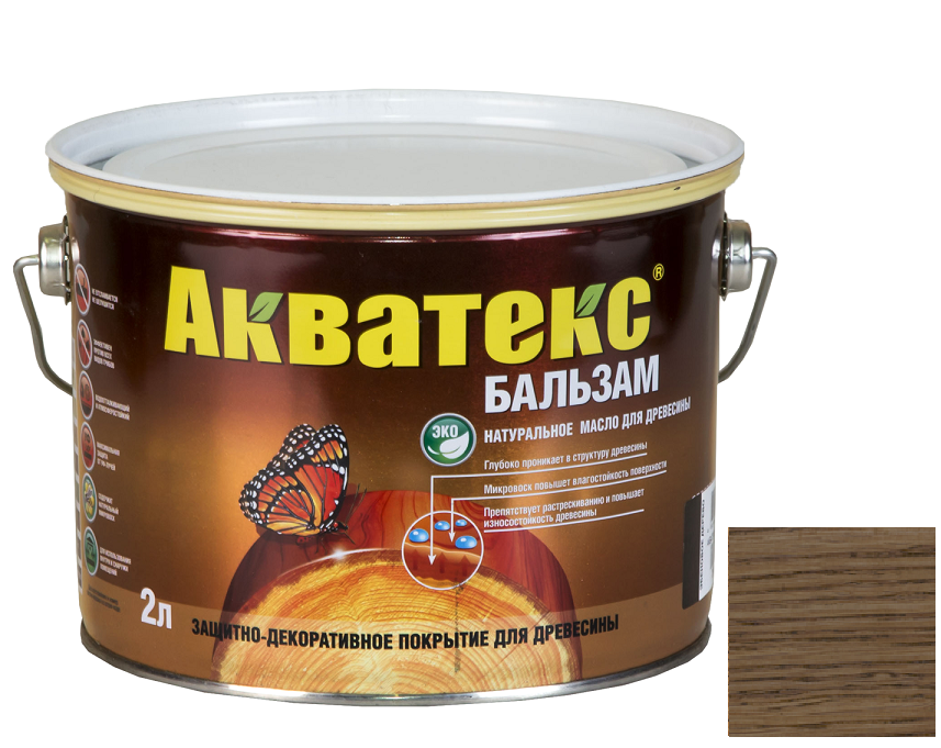 Масло натуральное для древесины Акватекс бальзам эбеновое дерево 2л