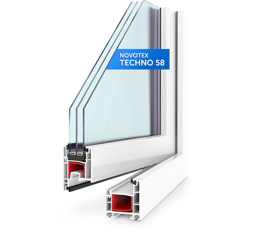 Окно Novotex Techno 58мм 1300*1400 Белый