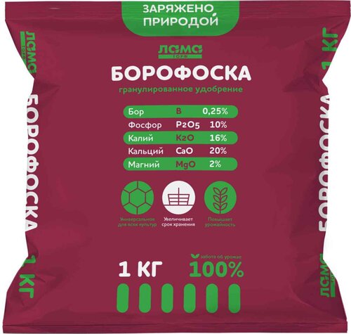 Удобрение Борофоска Богатырь 1кг(20) Лама Торф
