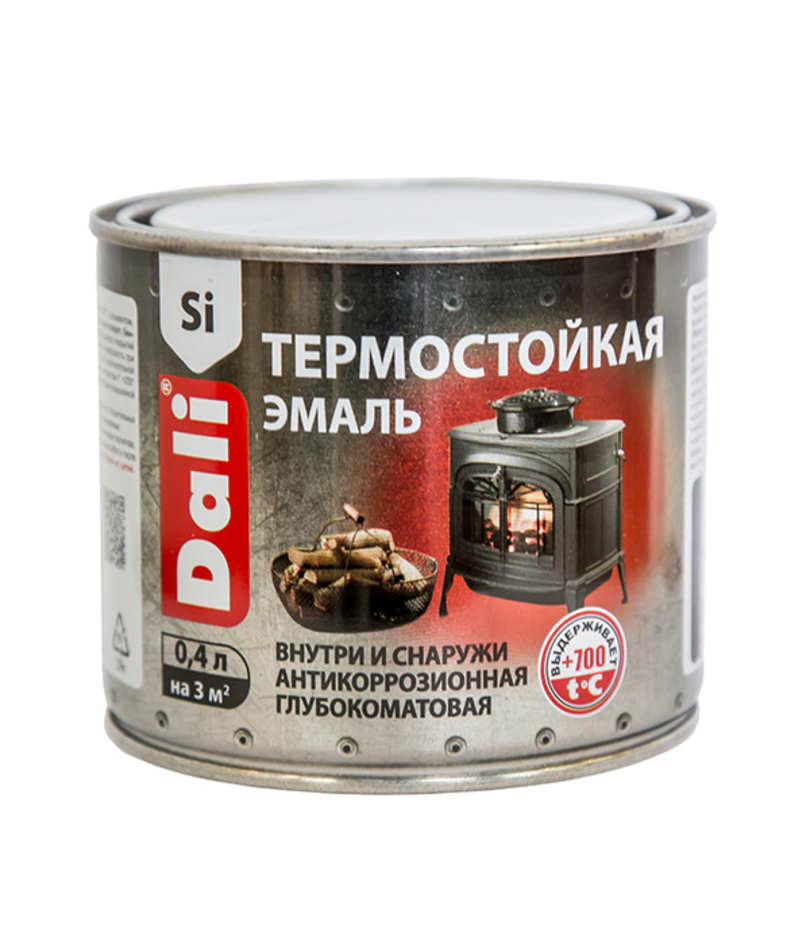 Эмаль DALI термостойкая серебро 0,4л 