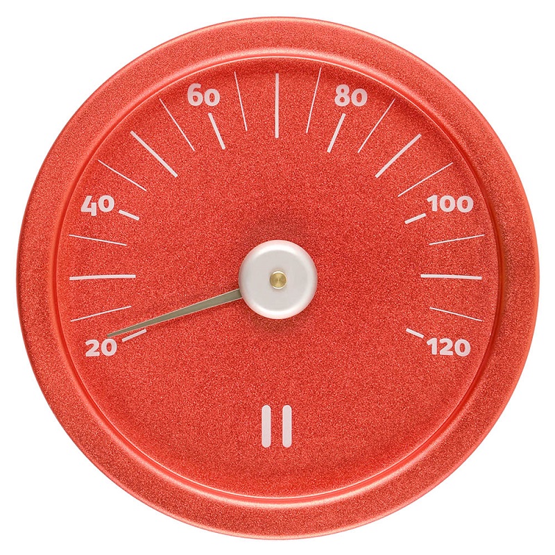 Термометр круглый алюминиевый механический Rento (огненно-красный)