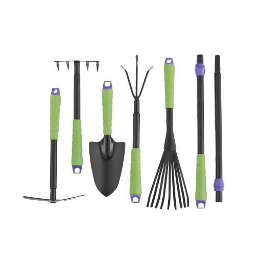 Набор садового инструмента, пластиковые рукоятки, 7 предметов