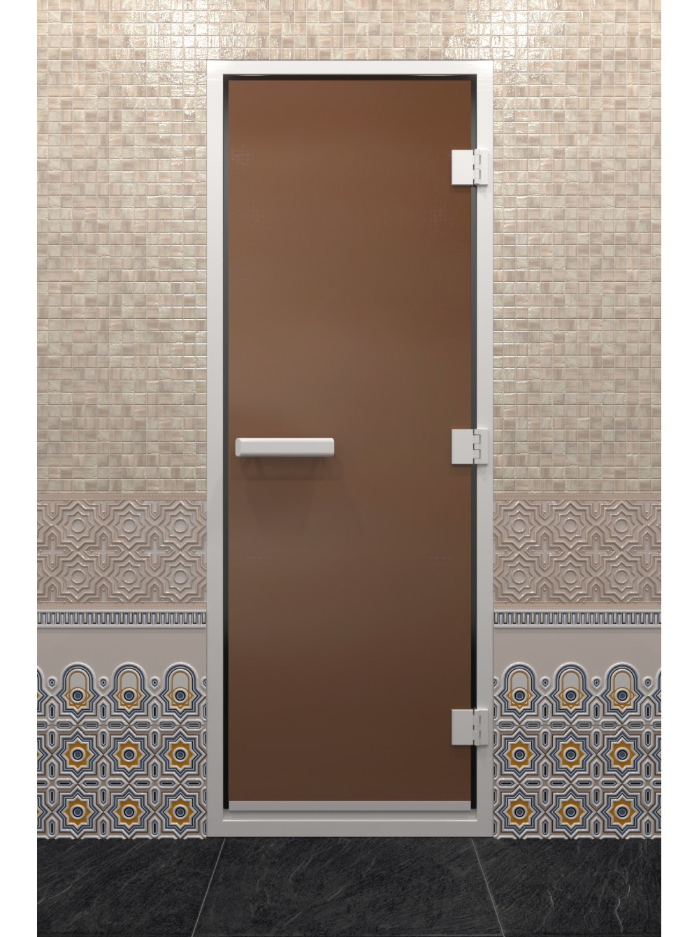 Дверь банная 800*2000 ХАМАМ "бронза матовое"
