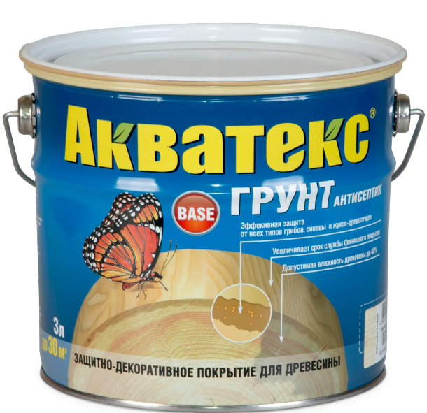 Текстурное покрытие грунт Акватекст антисептик 3л