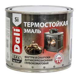 Эмаль термостойкая серебро 0,4л DALI 