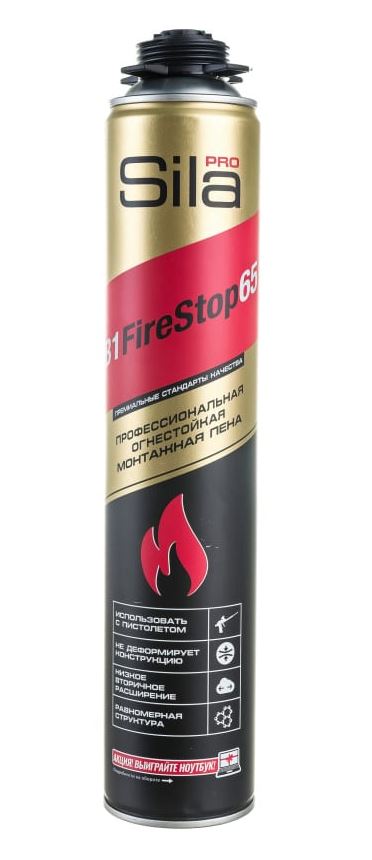 Пена монтажная Sila Pro B1 Firestop 65 огнестойкая 850 мл