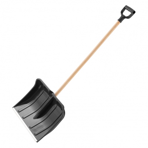 Лопата для уборки снега пластиковая, 410*320*1330мм, деревянный черенок // Palisad