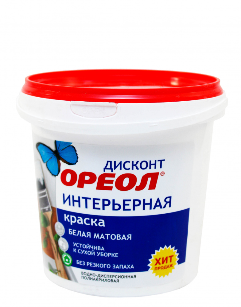 Краска ВД ОРЕОЛ белая интерьерная  матовая 13кг Дисконт